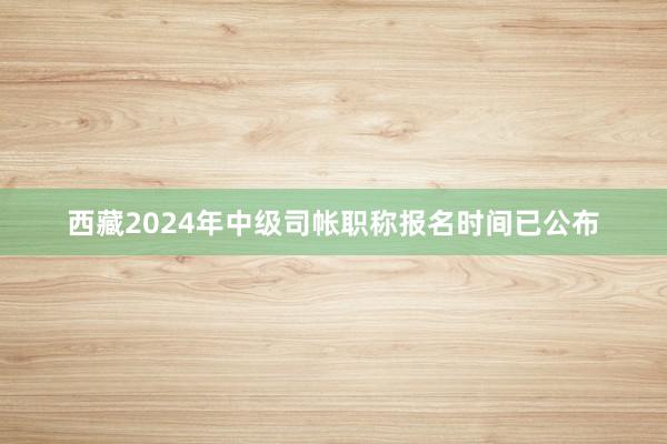 西藏2024年中级司帐职称报名时间已公布